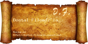 Dostal Filoméla névjegykártya